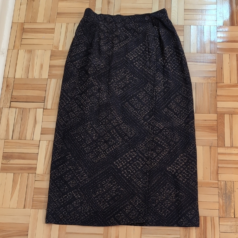 NWT Jones New York 100% Silk Wrap Maxi Skirt Size 8P